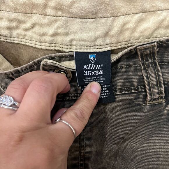 KUHL Born In Mountains Vintage Patina Dye Rydr Pants Brown Size 36x34 - Picture 4 of 4